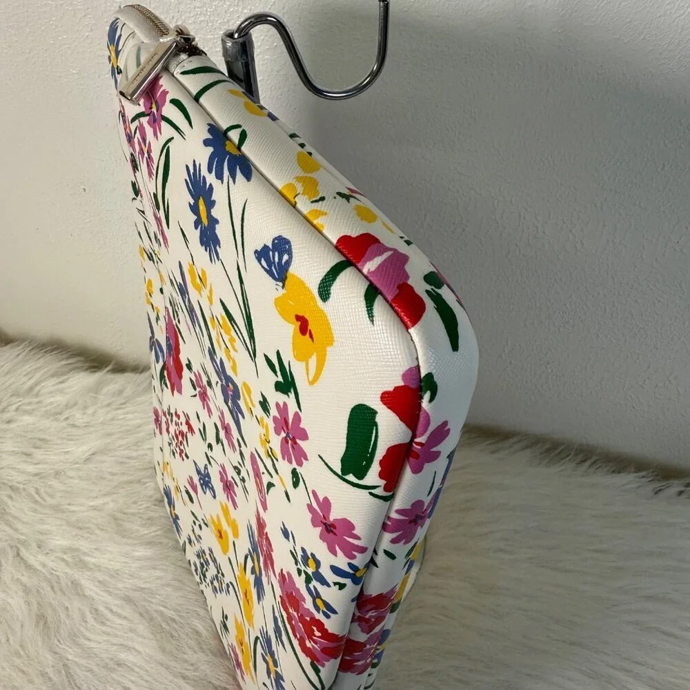 kate spade White Floral Laptop Sleeve with Multicolor Flowers